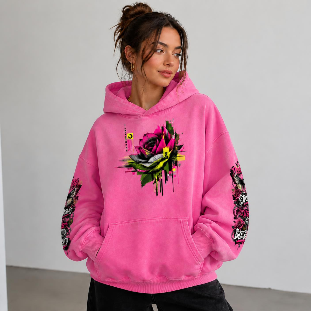 Women’s Digital Bloom Heavyweight Sunfade Oversized Hoodie