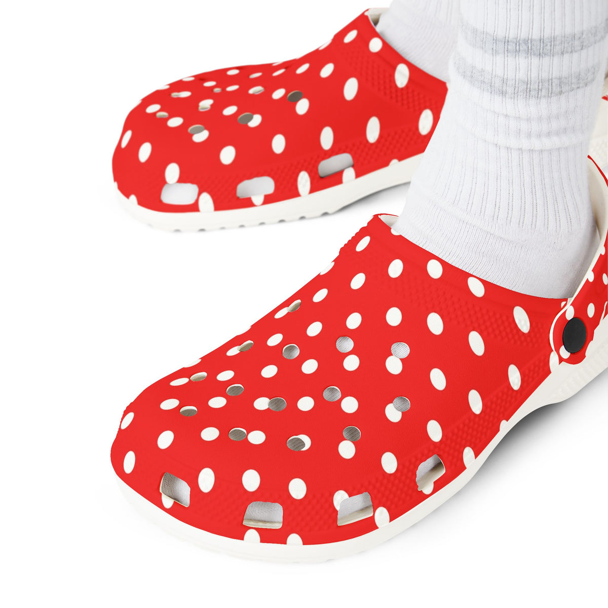 Red & White Polka Dot EVA Foam Clogs