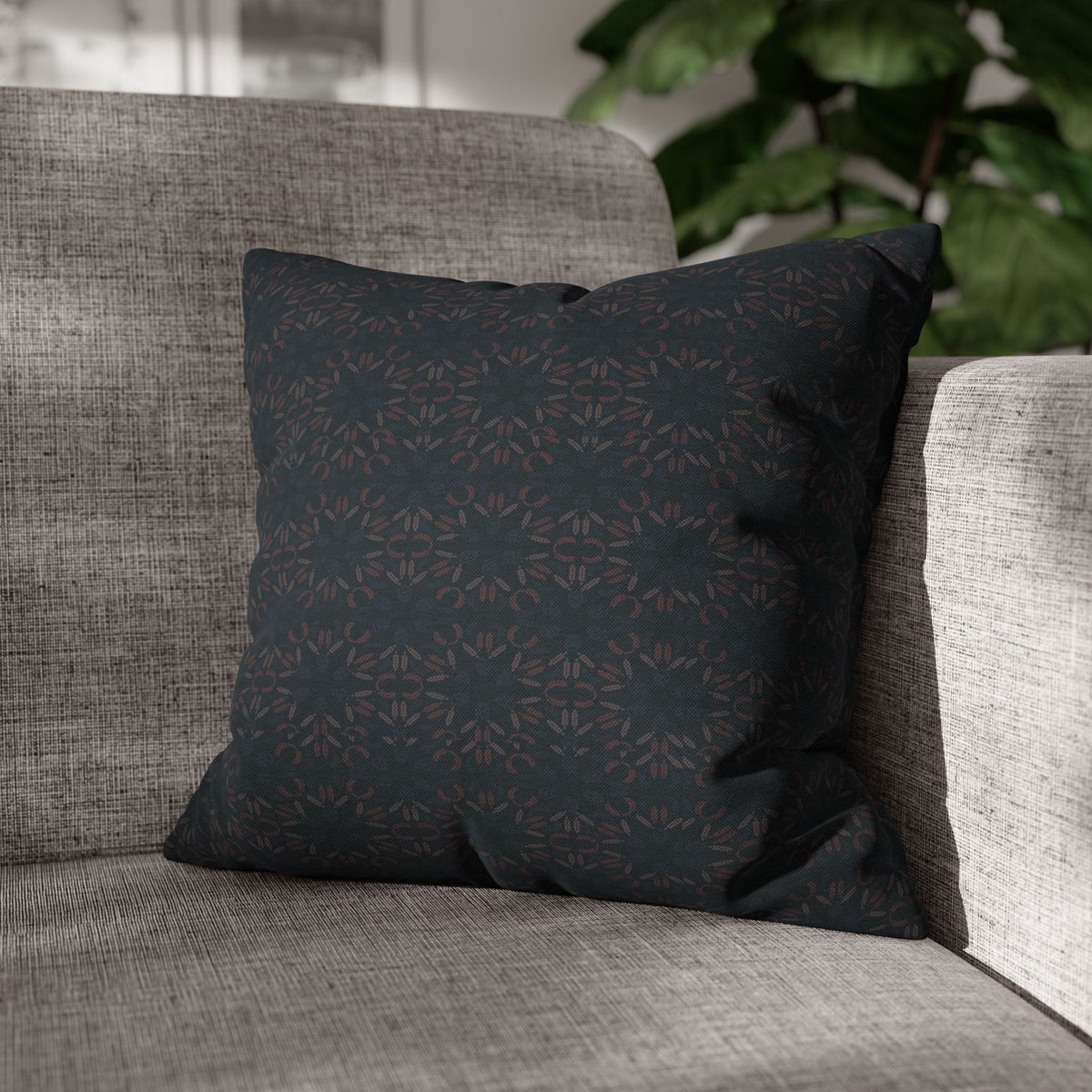 Dark Geometric Mosaic Pillowcase | Spun Polyester Square Pillowcase