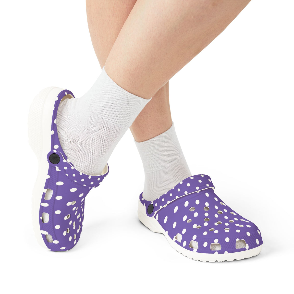 Purple Polka Dot EVA Foam Clogs