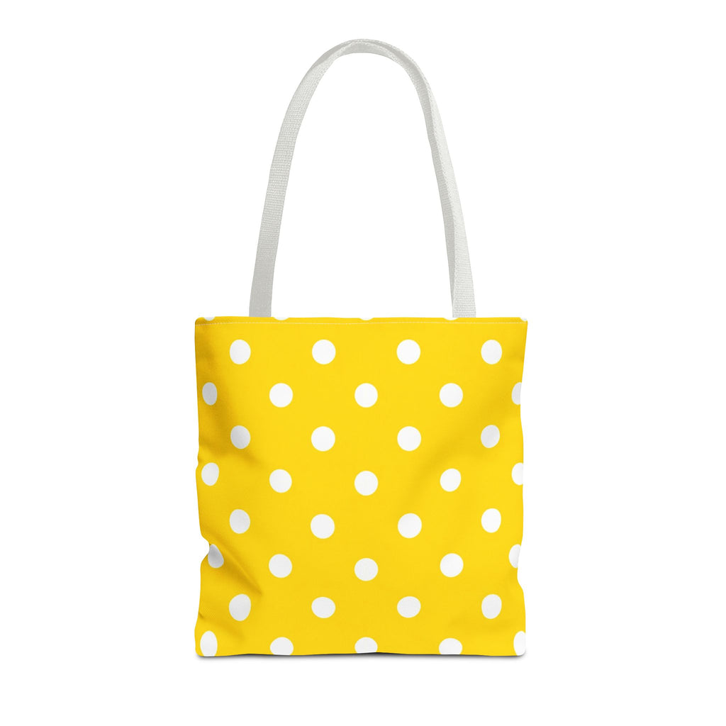 Yellow & White Polka Dot Yellow Tote Bag | All-Over Print