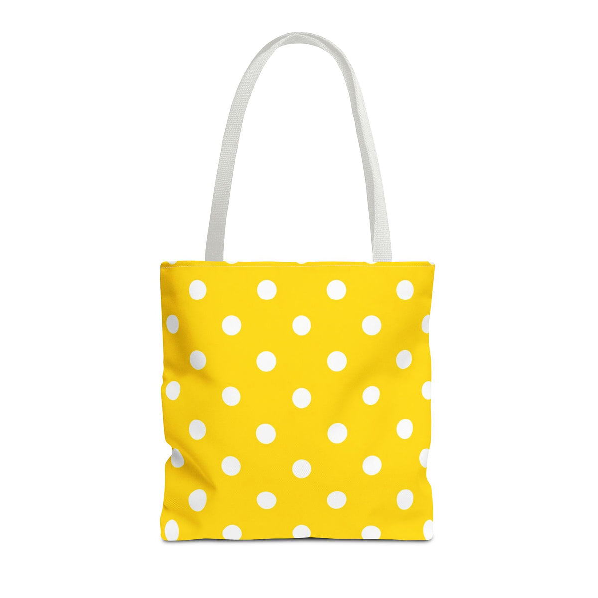 Yellow & White Polka Dot Yellow Tote Bag | All-Over Print