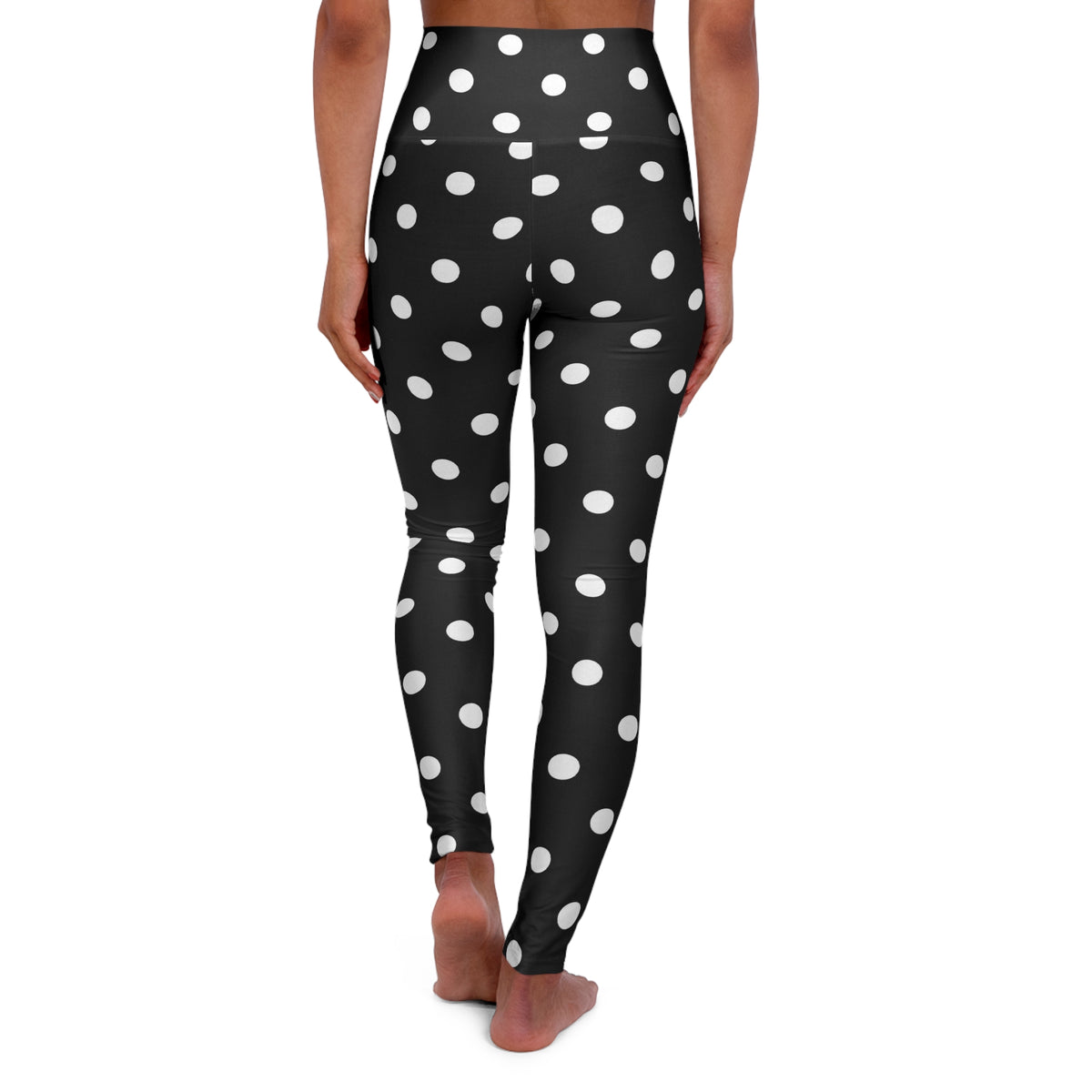 Black White Polka Dot Leggings High Waisted Yoga Leggings | Dotted Pattern