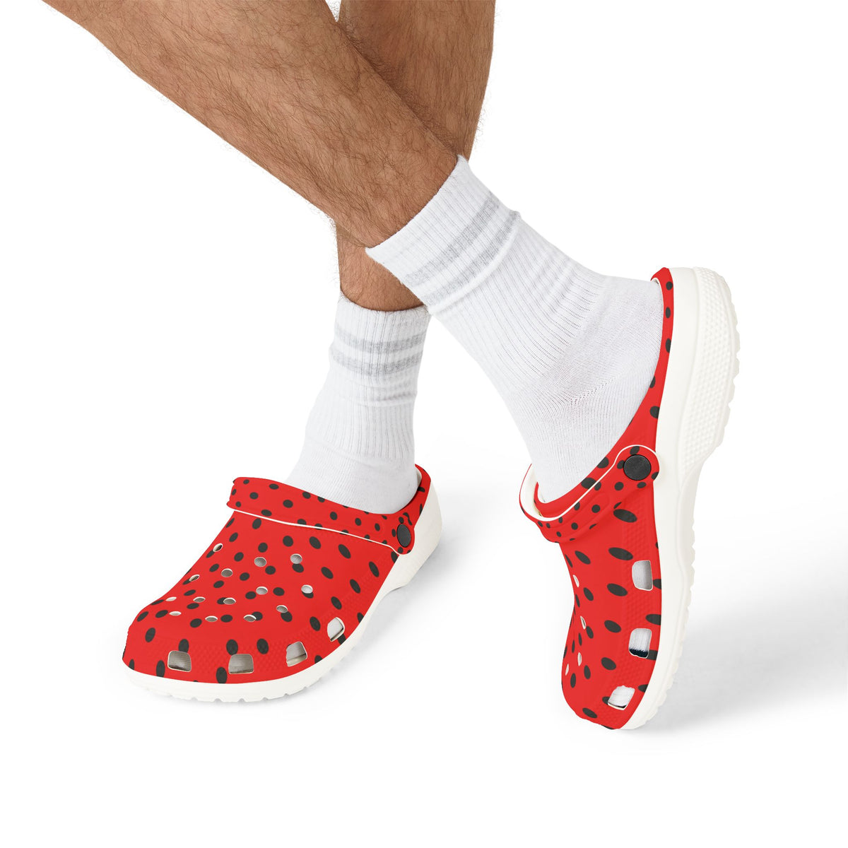 Red & Black Polka Dot EVA Foam Clogs