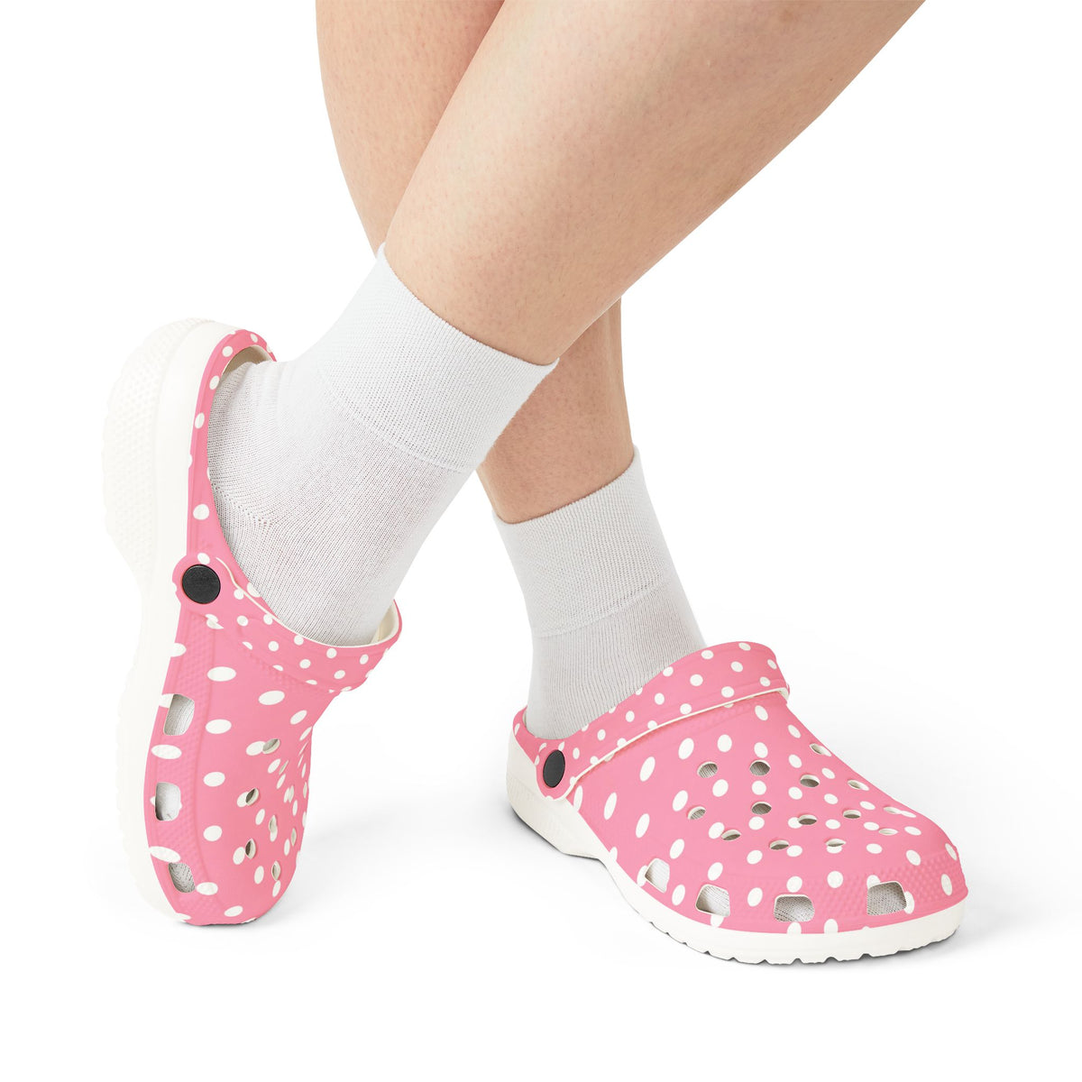 Pink Polka Dot EVA Foam Clogs