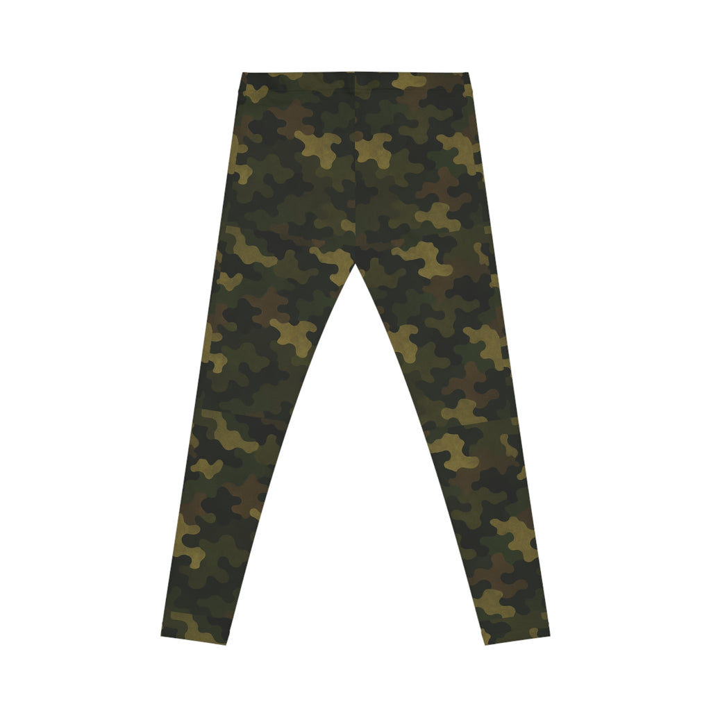 Green Camo Pattern Leggings | All-Over Print Camouflage Leggings