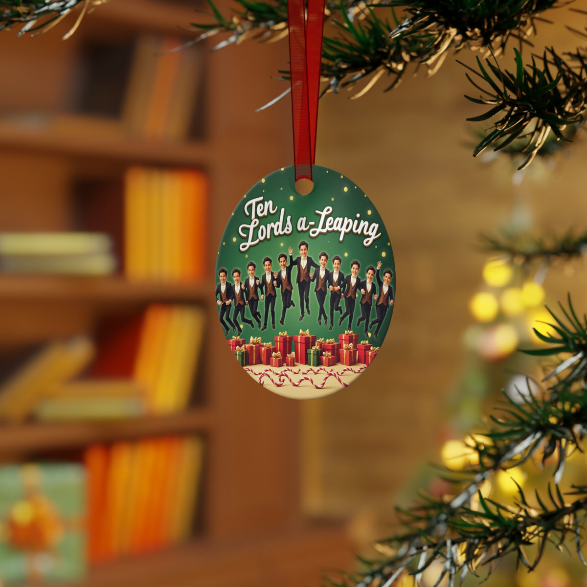 Festive Metal Ornaments - Unique Holiday Decor, Christmas Tree Decorations, Gifts, Personalized Keepsakes, Ten Lords a-Leaping