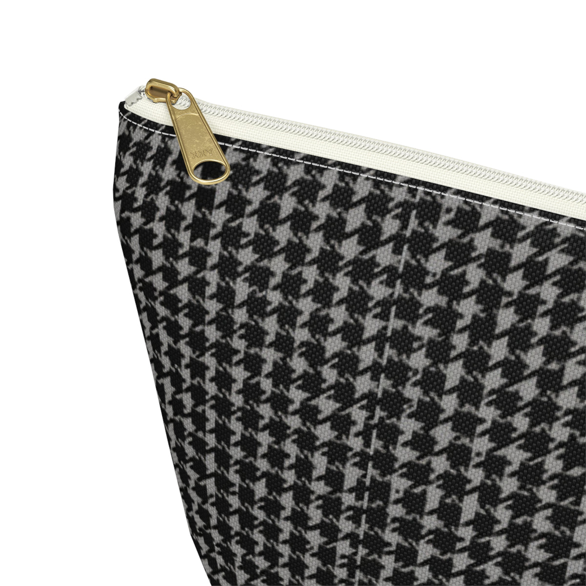 Gray Houndstooth Accessory Pouch