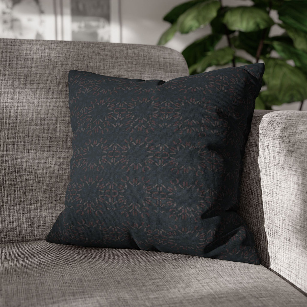 Dark Geometric Mosaic Pillowcase | Spun Polyester Square Pillowcase