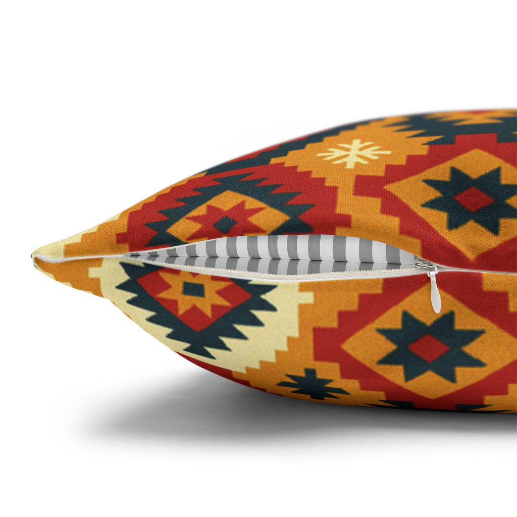 Southwestern Diamond Pattern Pillowcase | Aztec Geometric Throw Pillow, Decorative Cushion Cover, Boho Chic Home Decor, Gift for Her, Square