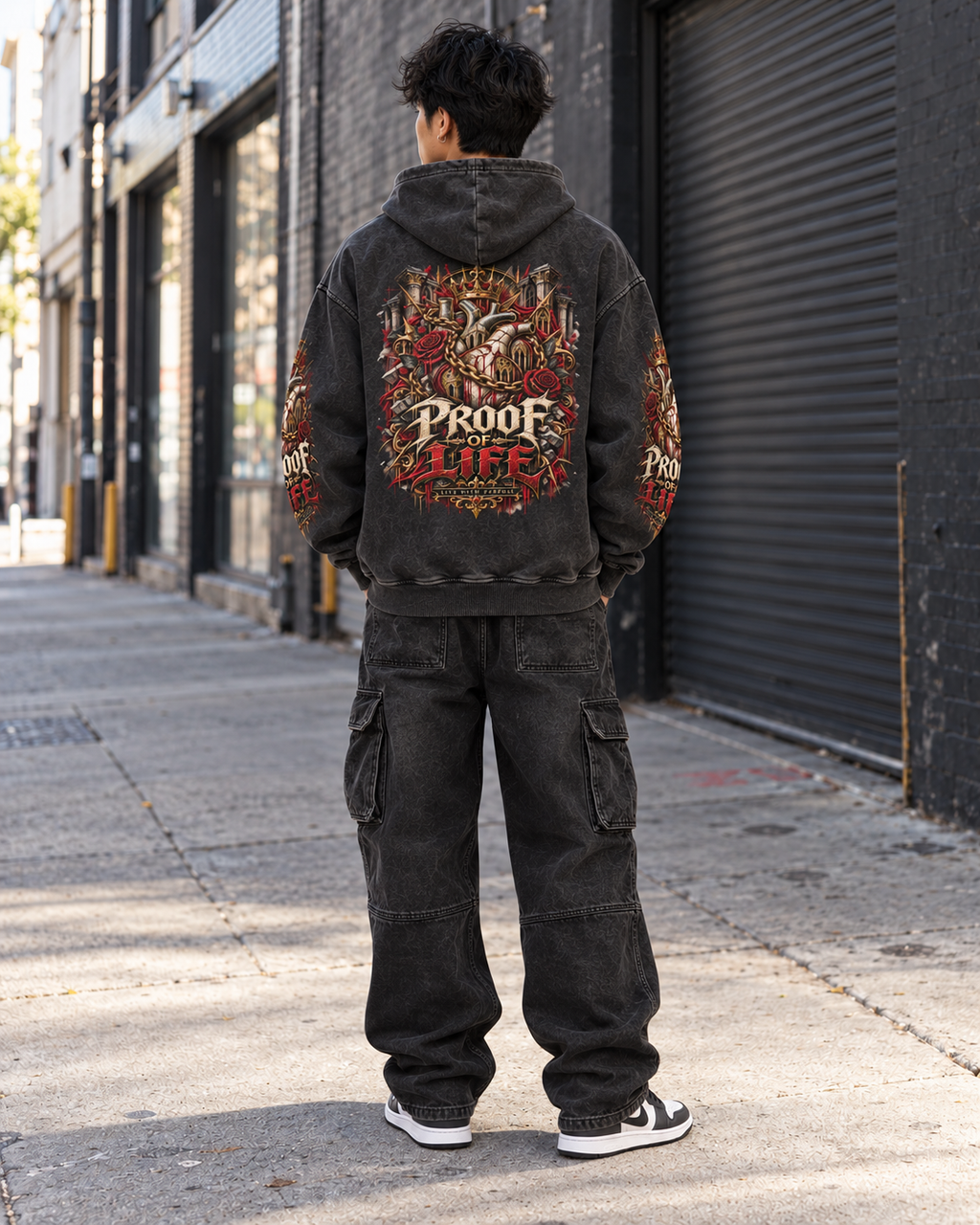 Proof of Life Snow Washed Loose Cotton Hoodie