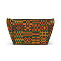 Kente Pattern Accessory Pouch | T-Bottom Makeup Bag, African Print