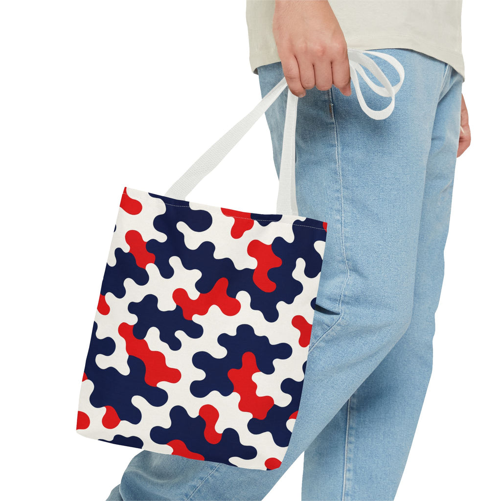 Black White Abstract Camouflage Tote Bag | All-Over Print
