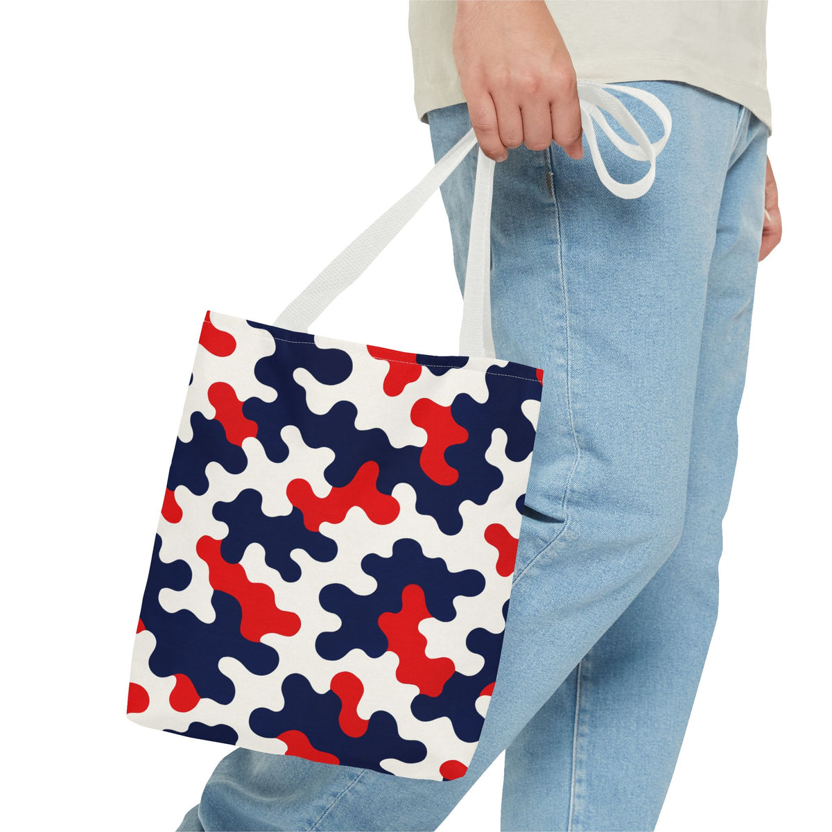 Black White Abstract Camouflage Tote Bag | All-Over Print
