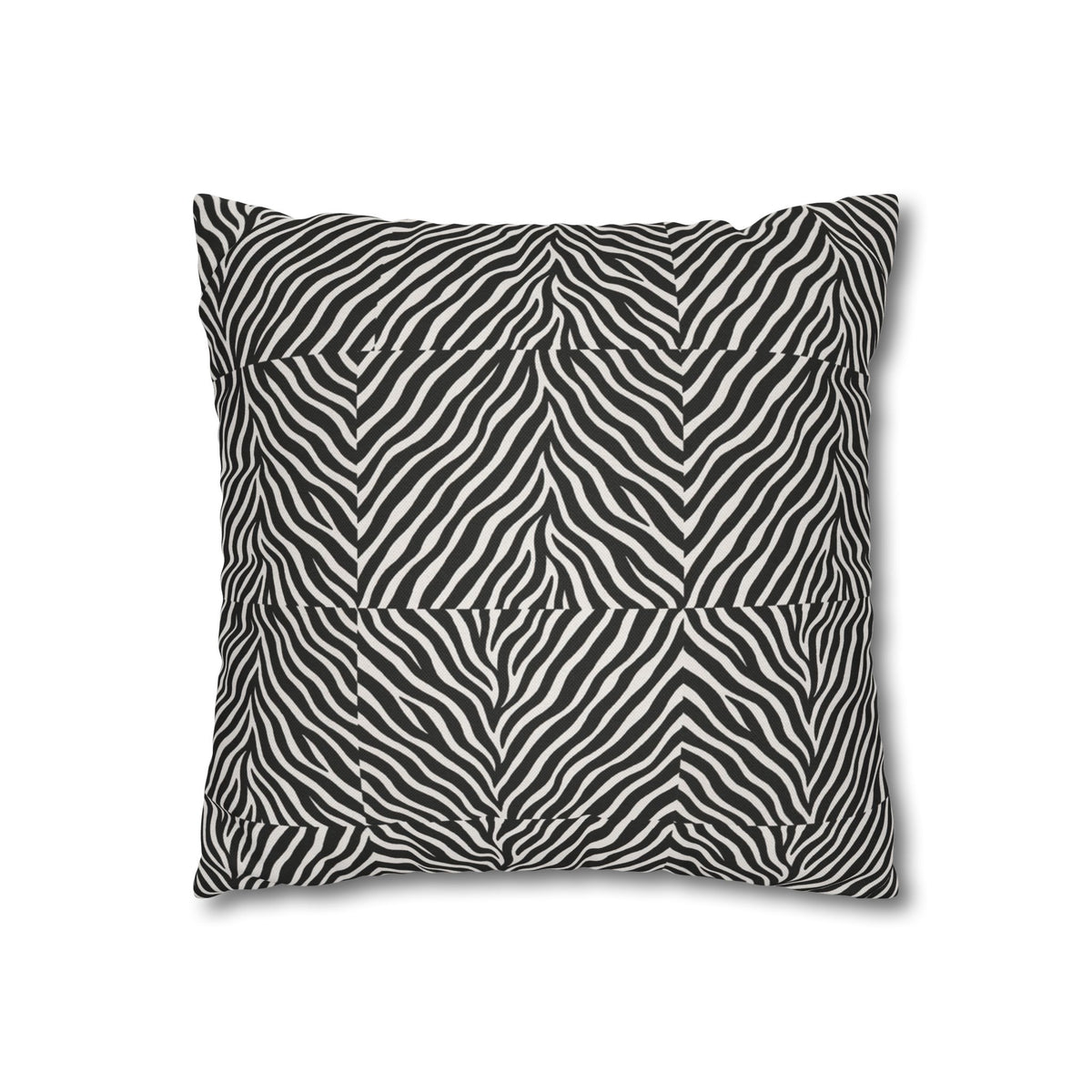 Black White Zebra Stripe Pillowcase | Animal Print Square Pillowcase