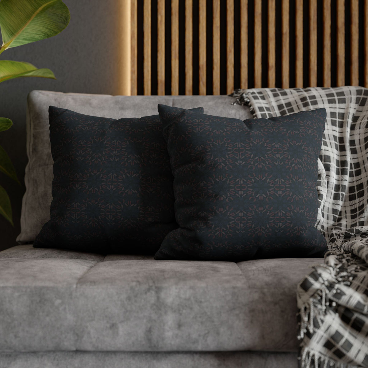 Dark Geometric Mosaic Pillowcase | Spun Polyester Square Pillowcase