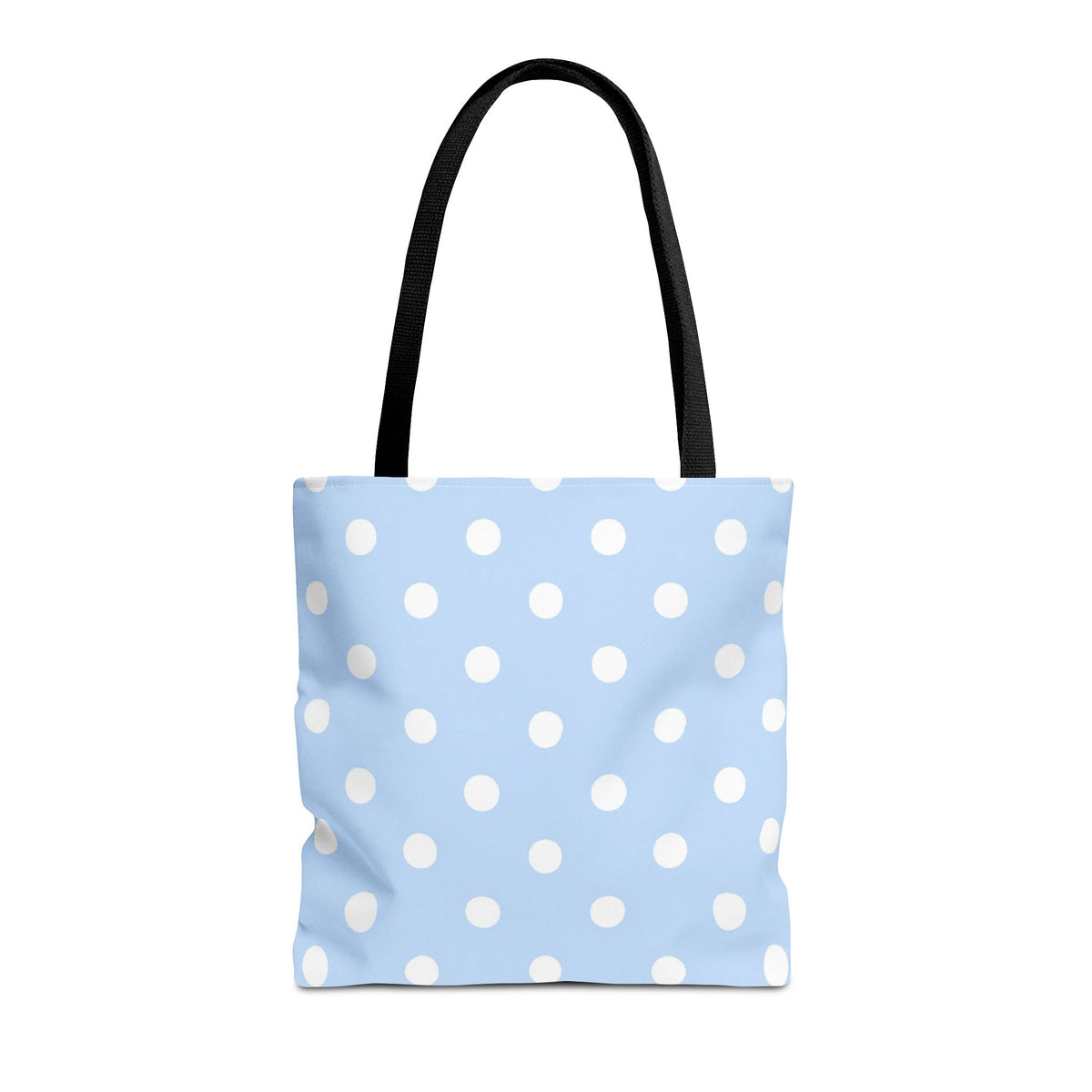 Light Blue with White Polka Dots on Baby Blue Tote