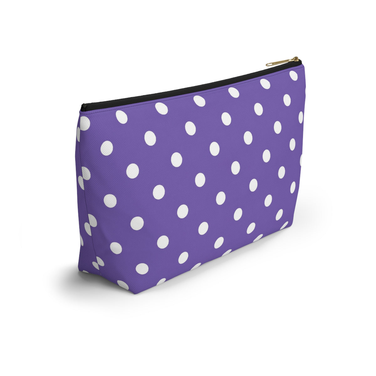 Purple with White Polka Dot Pattern Accessory Pouch