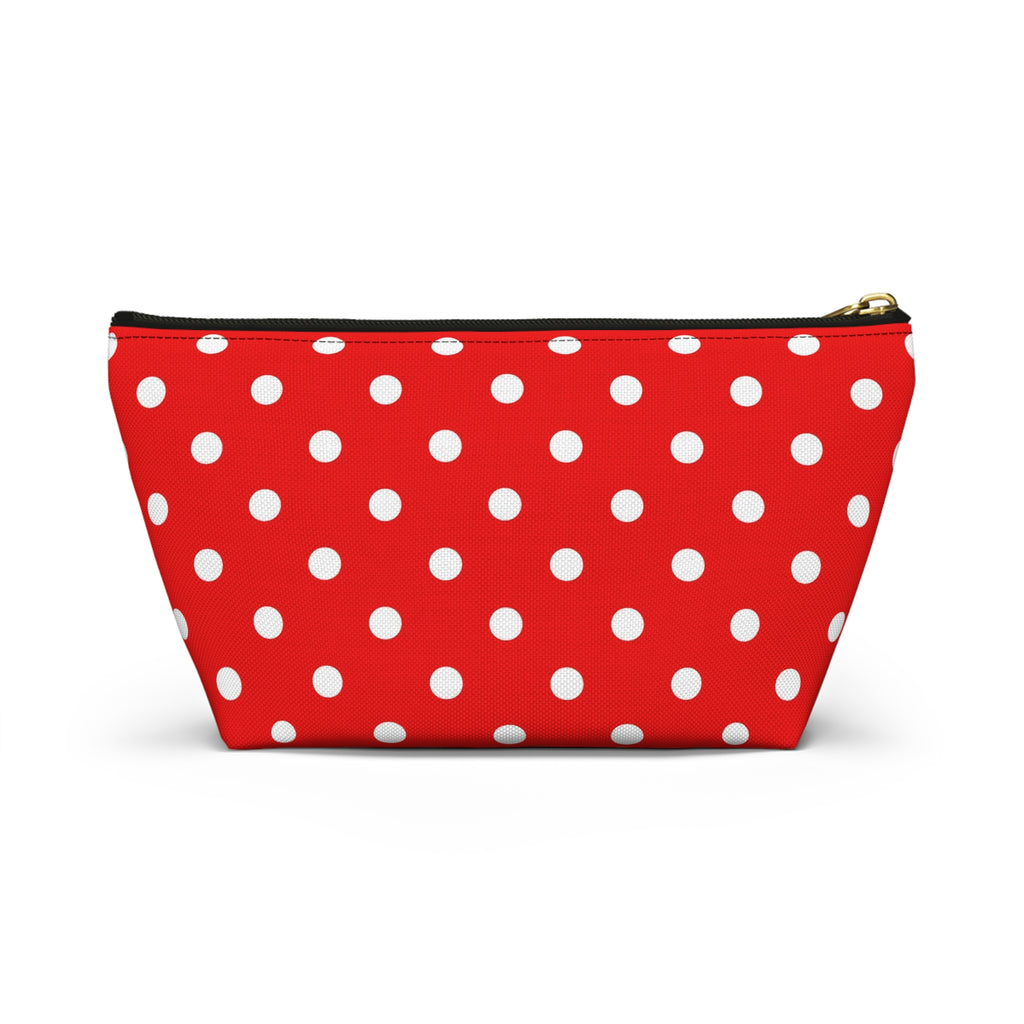 Red White Polka Dot Accessory Pouch