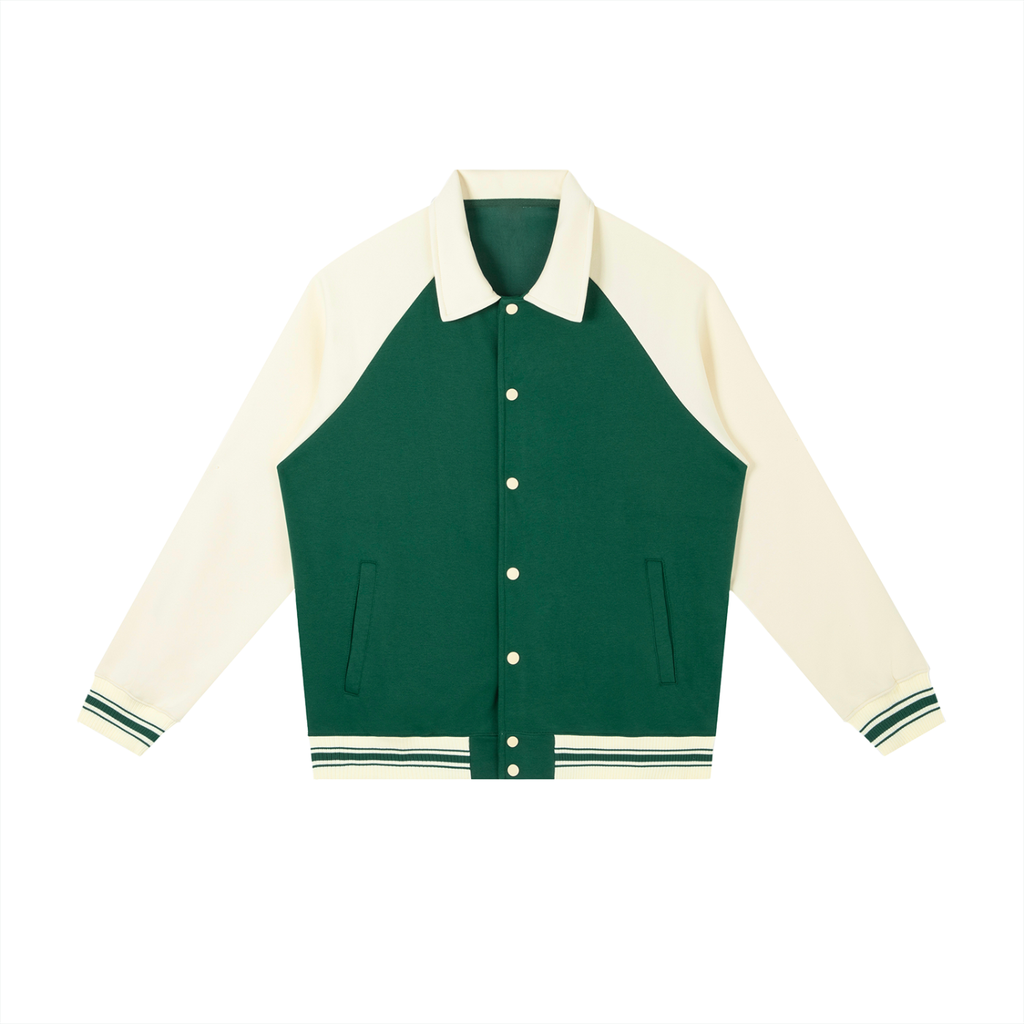 Dragon and Tiger Mythic Clash Contrast Raglan Sleeve Baseball Jacket