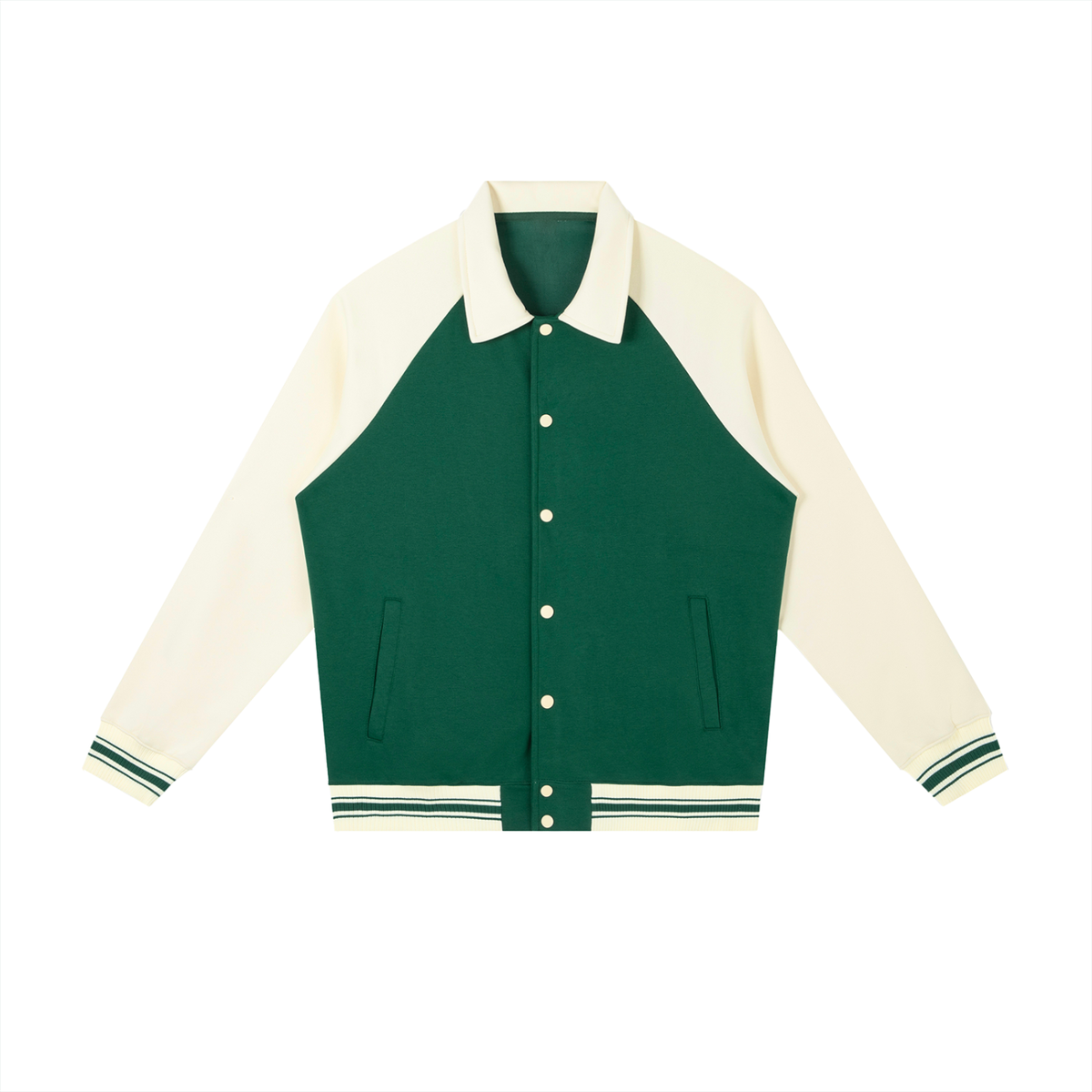 Dragon and Tiger Mythic Clash Contrast Raglan Sleeve Baseball Jacket