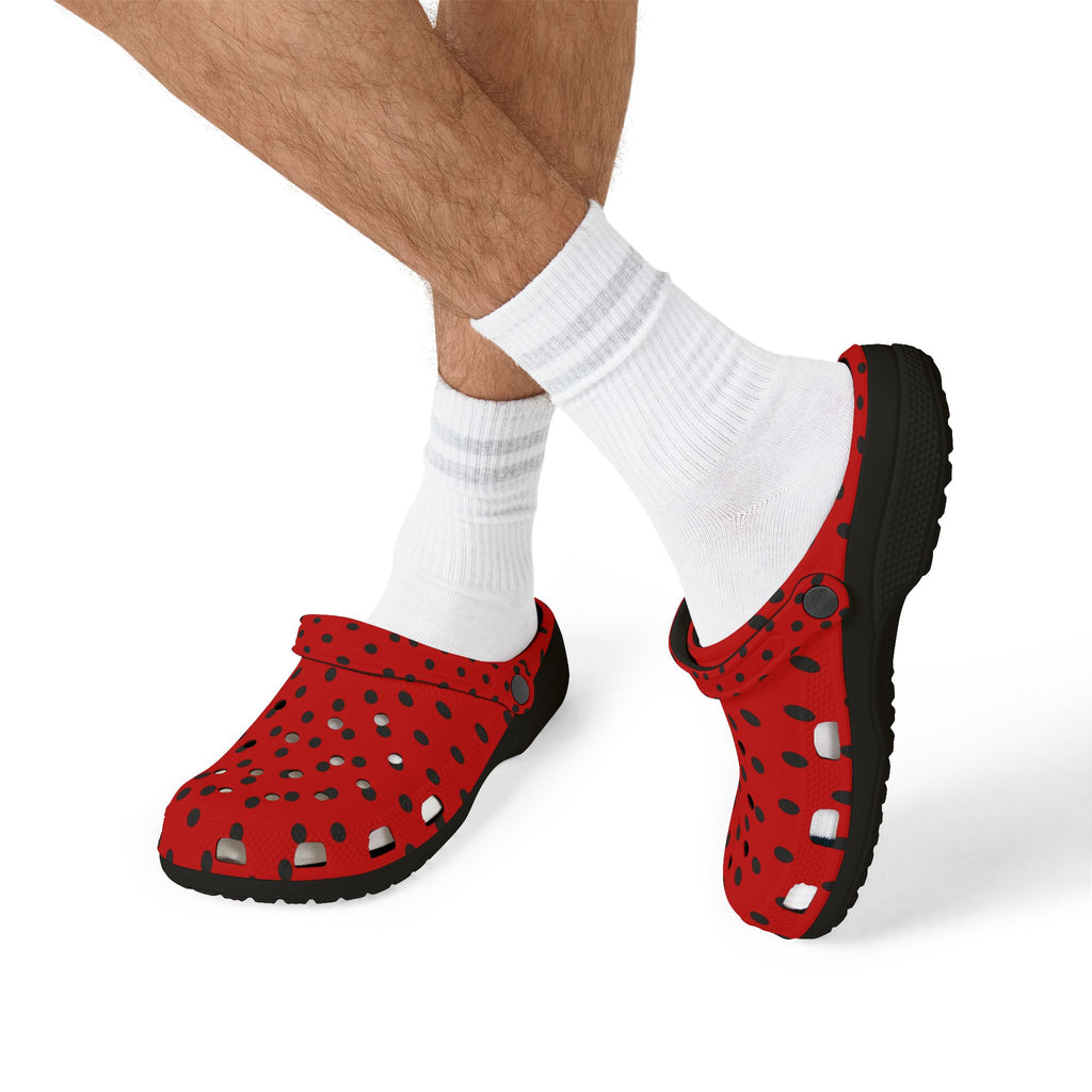 Red & Black Polka Dot EVA Foam Clogs