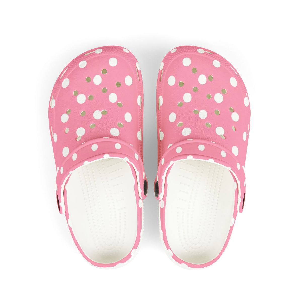 Kids Pink Polka Dot Foam Clogs — Lightweight EVA Slip-On Shoes