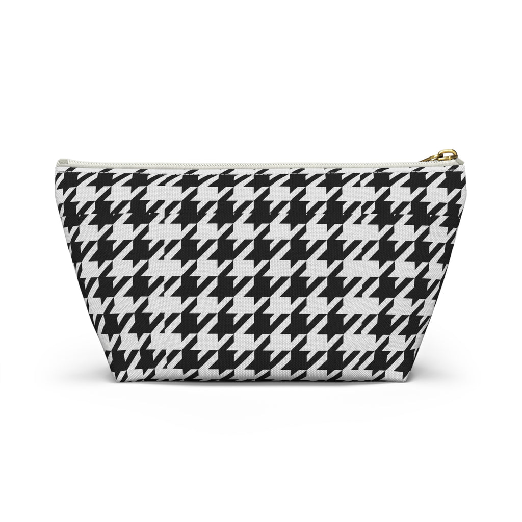 Black and White Houndstooth Accessory Pouch