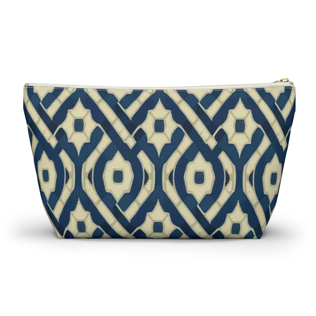 Patina Blue Geometric Accessory Pouch