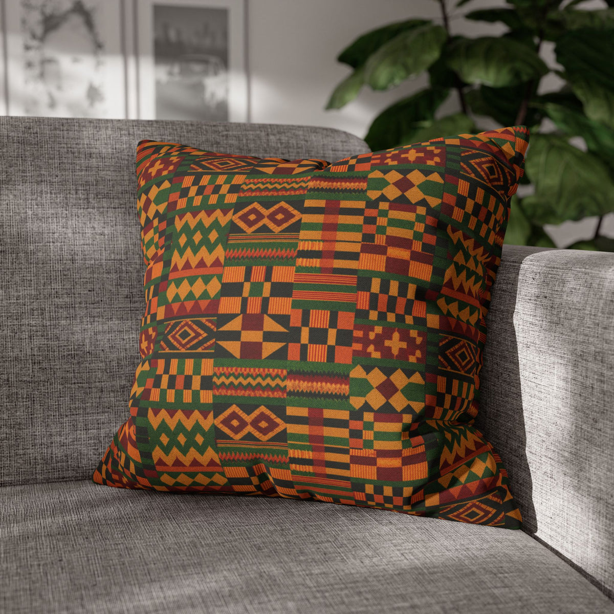 Kente Pattern Pillowcase | African Print Square Pillowcase