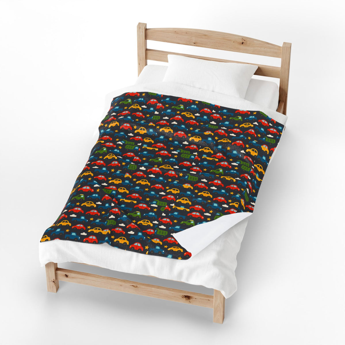 Colorful Cars Pattern Velveteen Plush Blanket | Kids Car Design, Cozy Throw