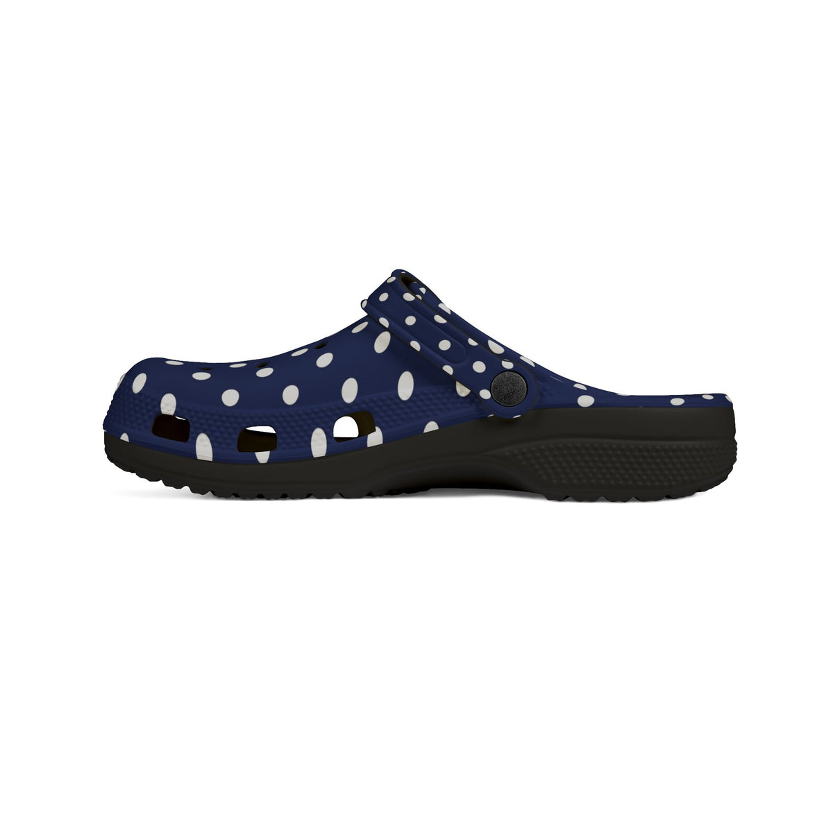 Navy & White Polka Dot EVA Foam Clogs
