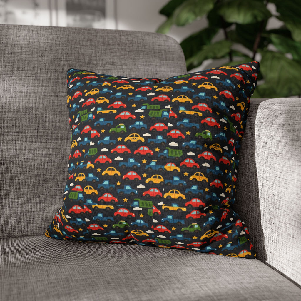 Colorful Cars Pattern | kids car pattern, black background, playful nursery decor