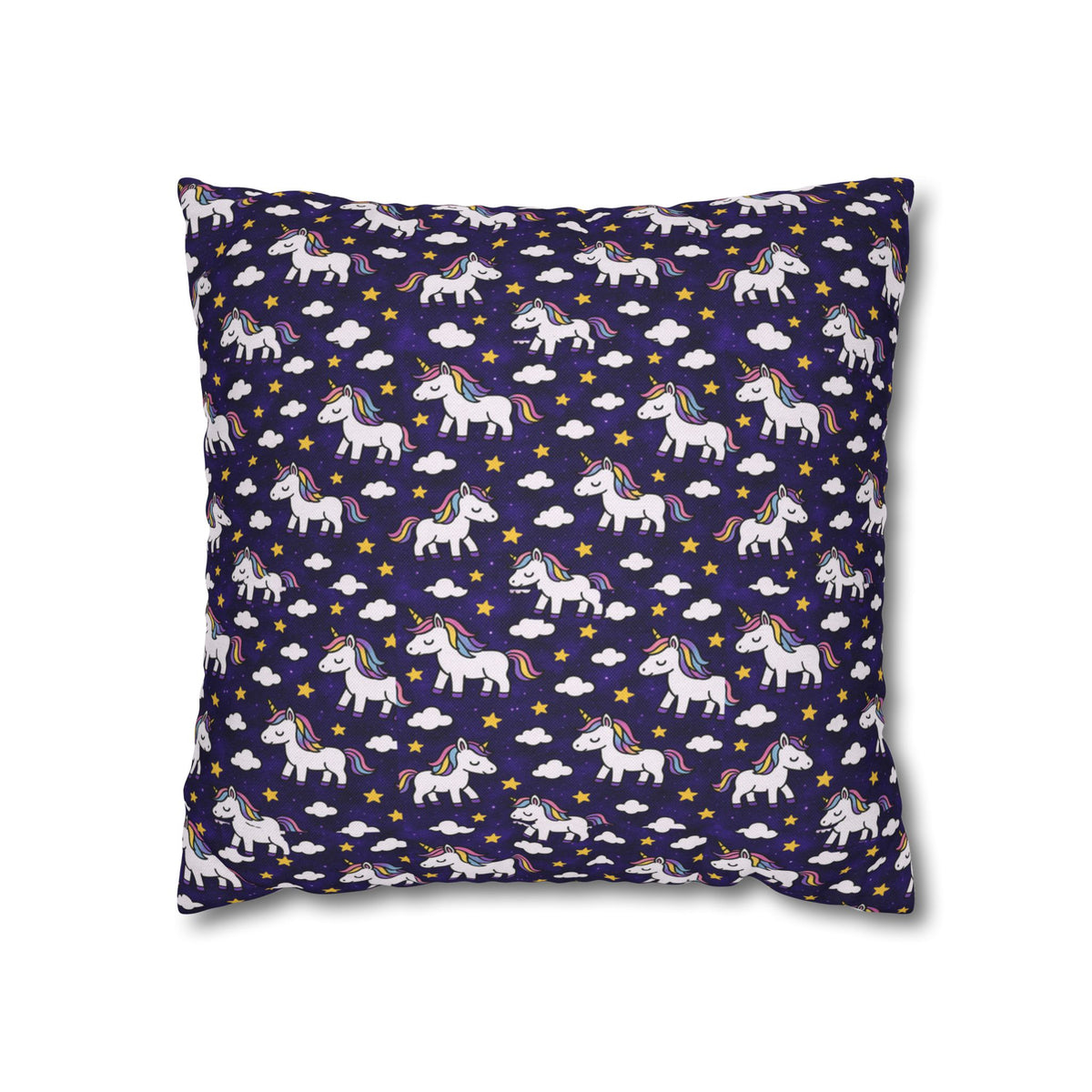 Unicorn Pattern Pillowcase | Square Polyester Throw Pillow Cover