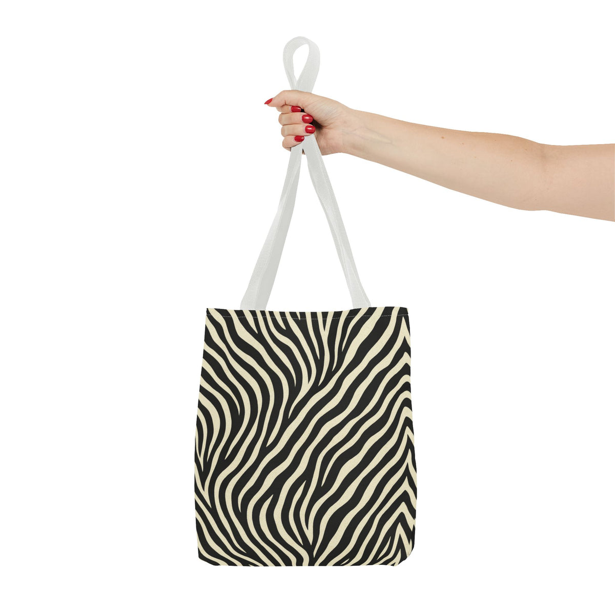 Zebra Stripe Pattern Tote Bag | Animal Print, Black White, All-Over Print