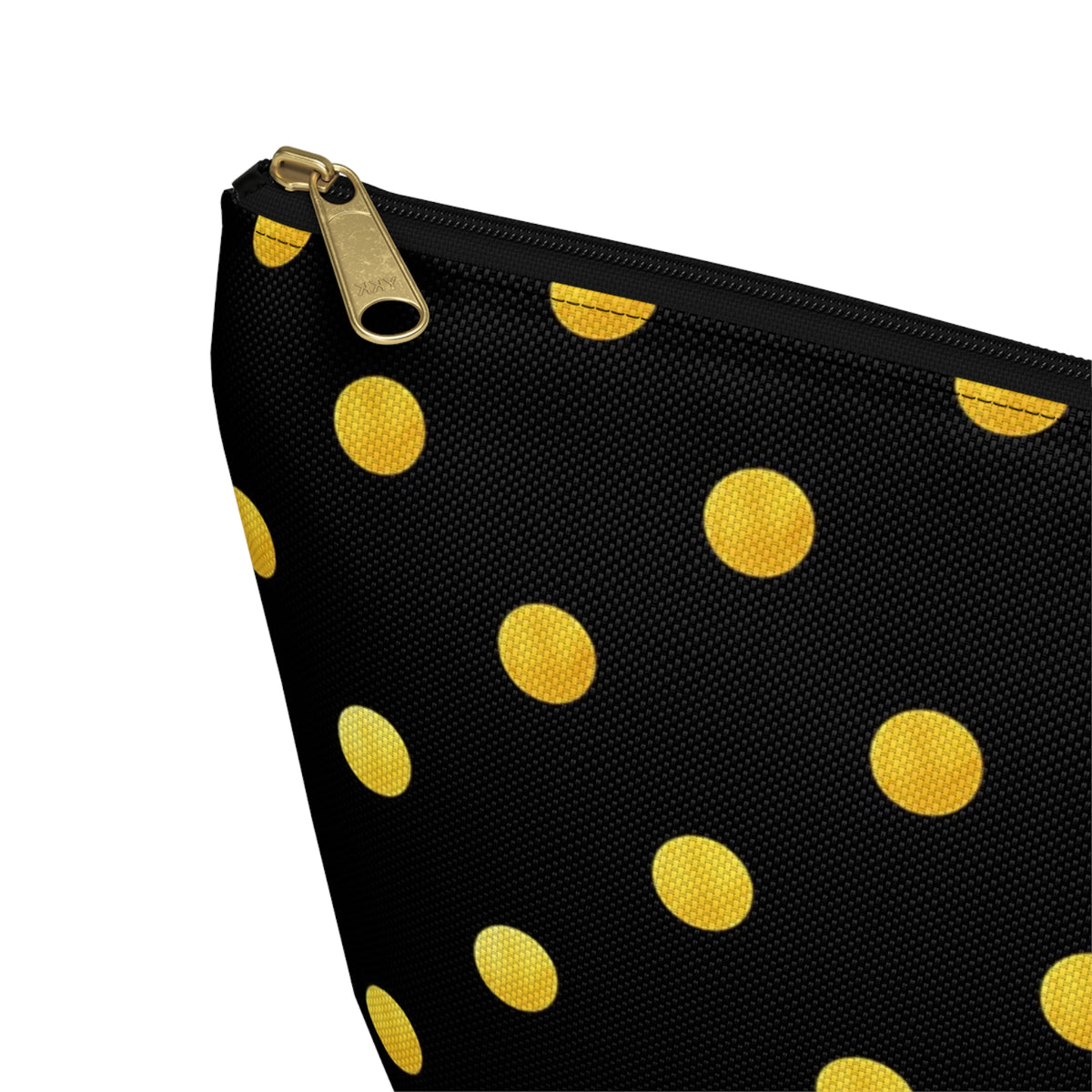 Gold Polka Dot Accessory Pouch | Black Cosmetic Bag