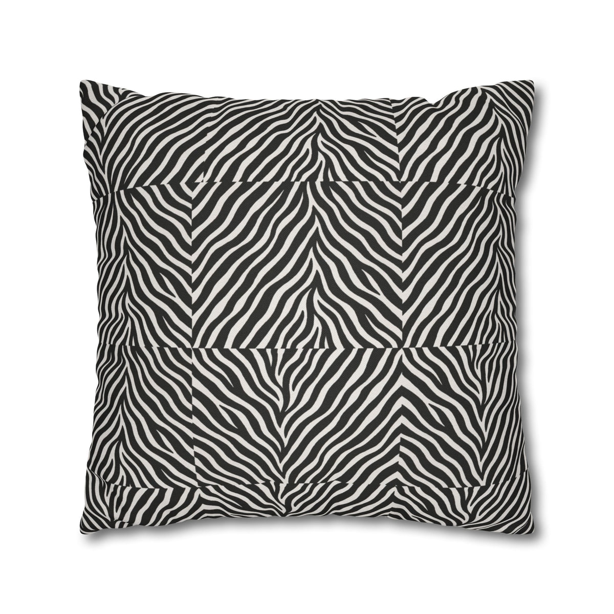 Black White Zebra Stripe Pillowcase | Animal Print Square Pillowcase