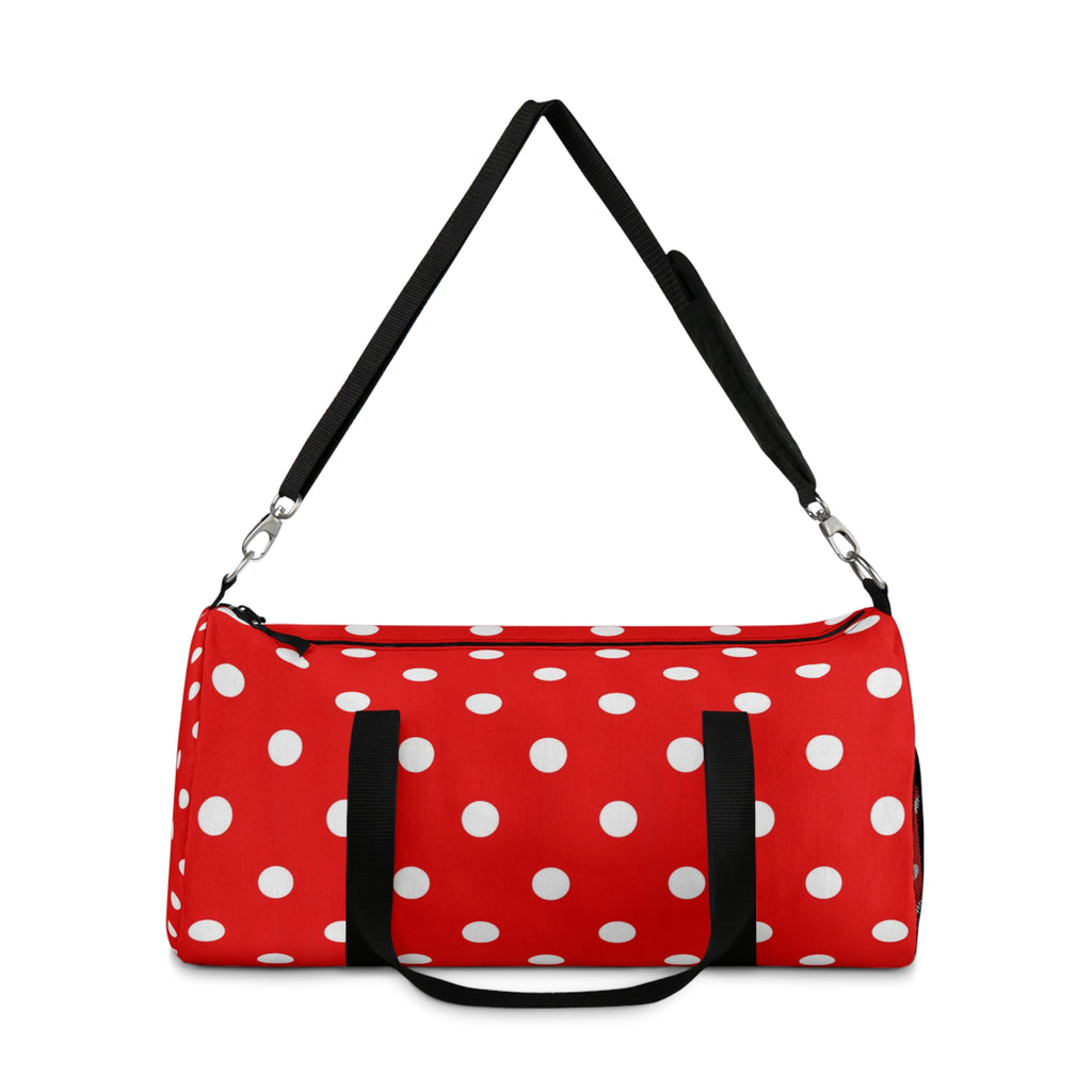 Red Polka Dot Duffel Bag – Retro Travel & Gym Tote