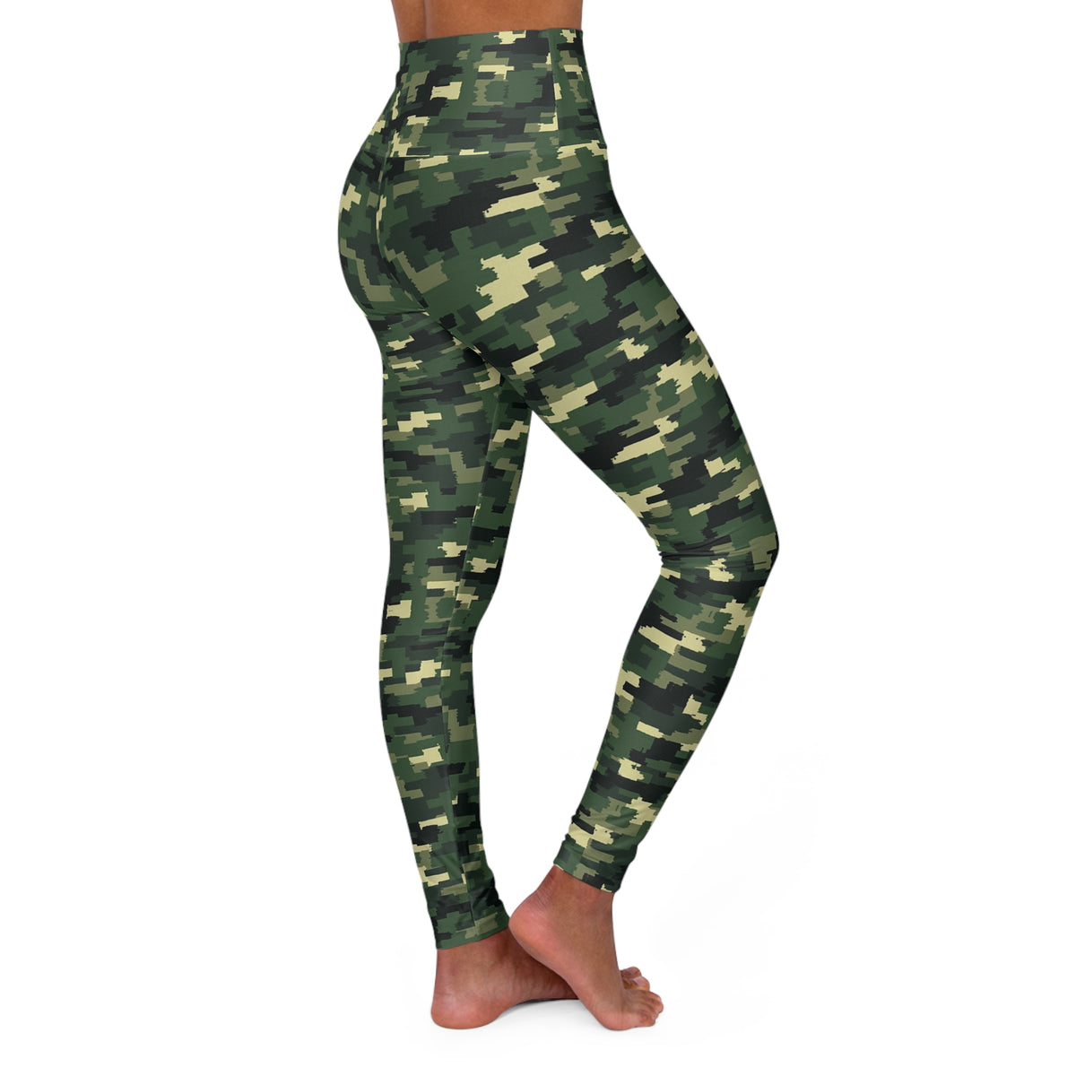 Green Camo Leggings High Waisted Yoga Leggings | Camouflage Activewear