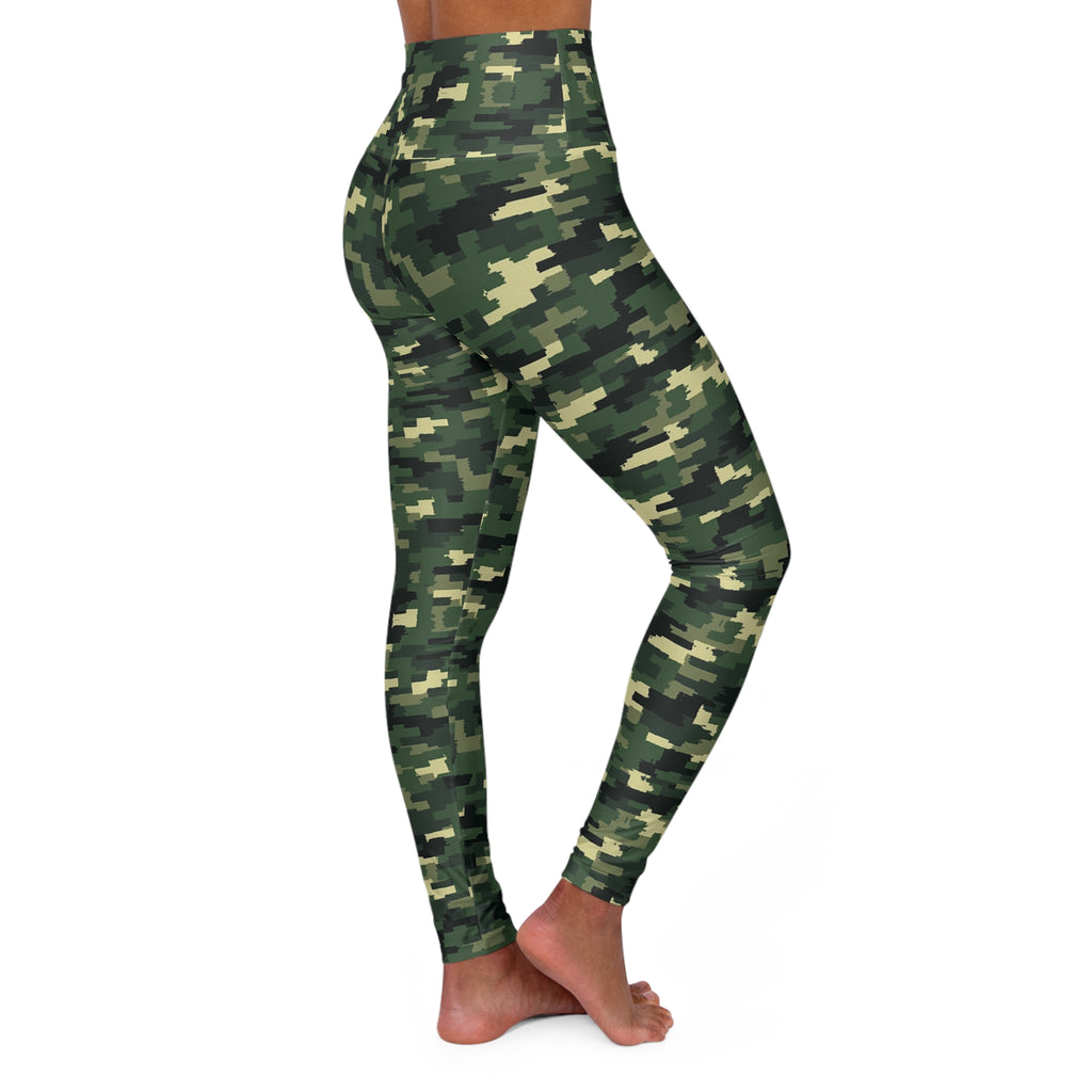 Green Camo Leggings High Waisted Yoga Leggings | Camouflage Activewear