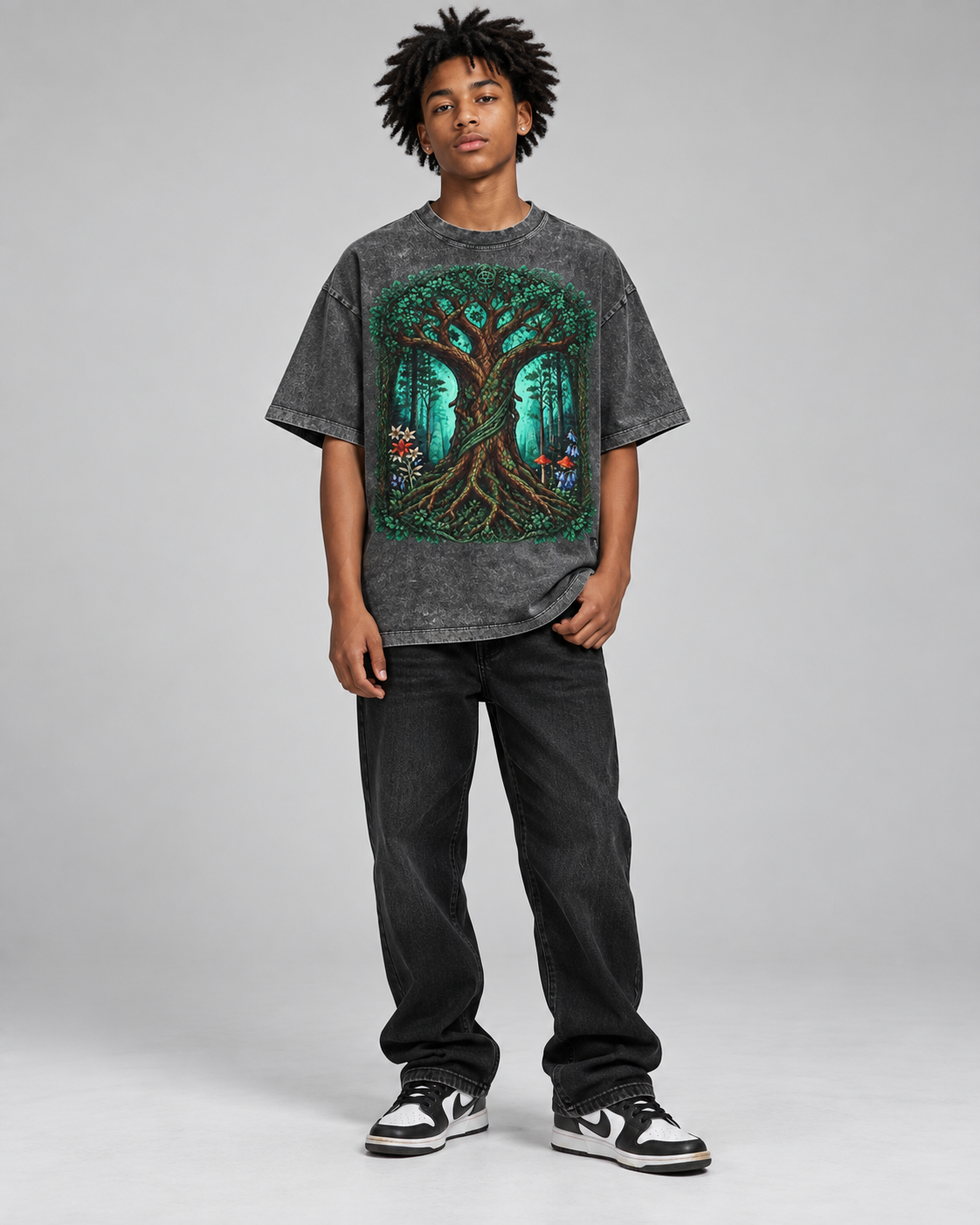 Kids & Teens The One Tree of Life Snow Washed Oversized Cotton T-Shirt
