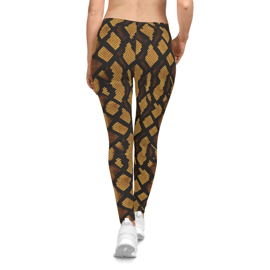 Brown Snake Skin Leggings | Animal Print Leggings