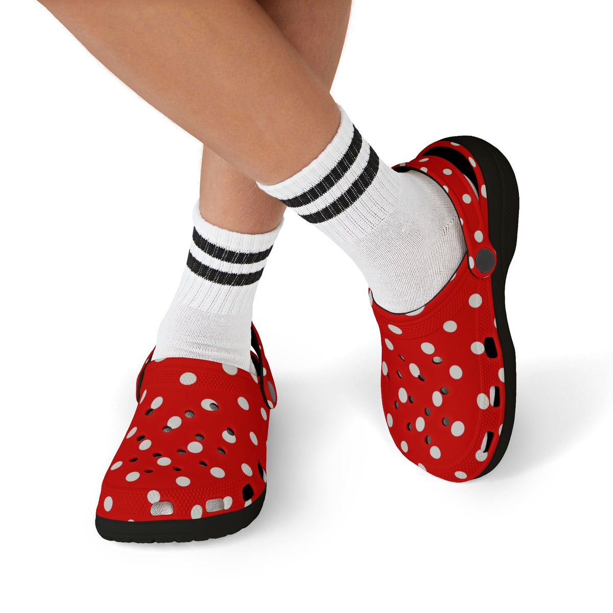 Kids Red & White Polka Dot EVA Foam Clogs