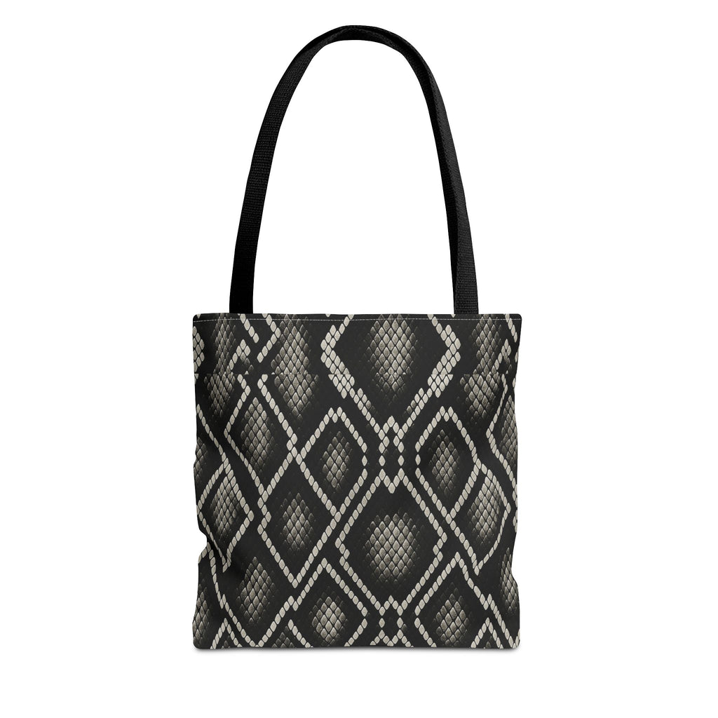 Black Snake Skin Pattern Tote Bag | All-Over Print Fashion Accessory
