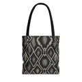 Black Snake Skin Pattern Tote Bag | All-Over Print Fashion Accessory