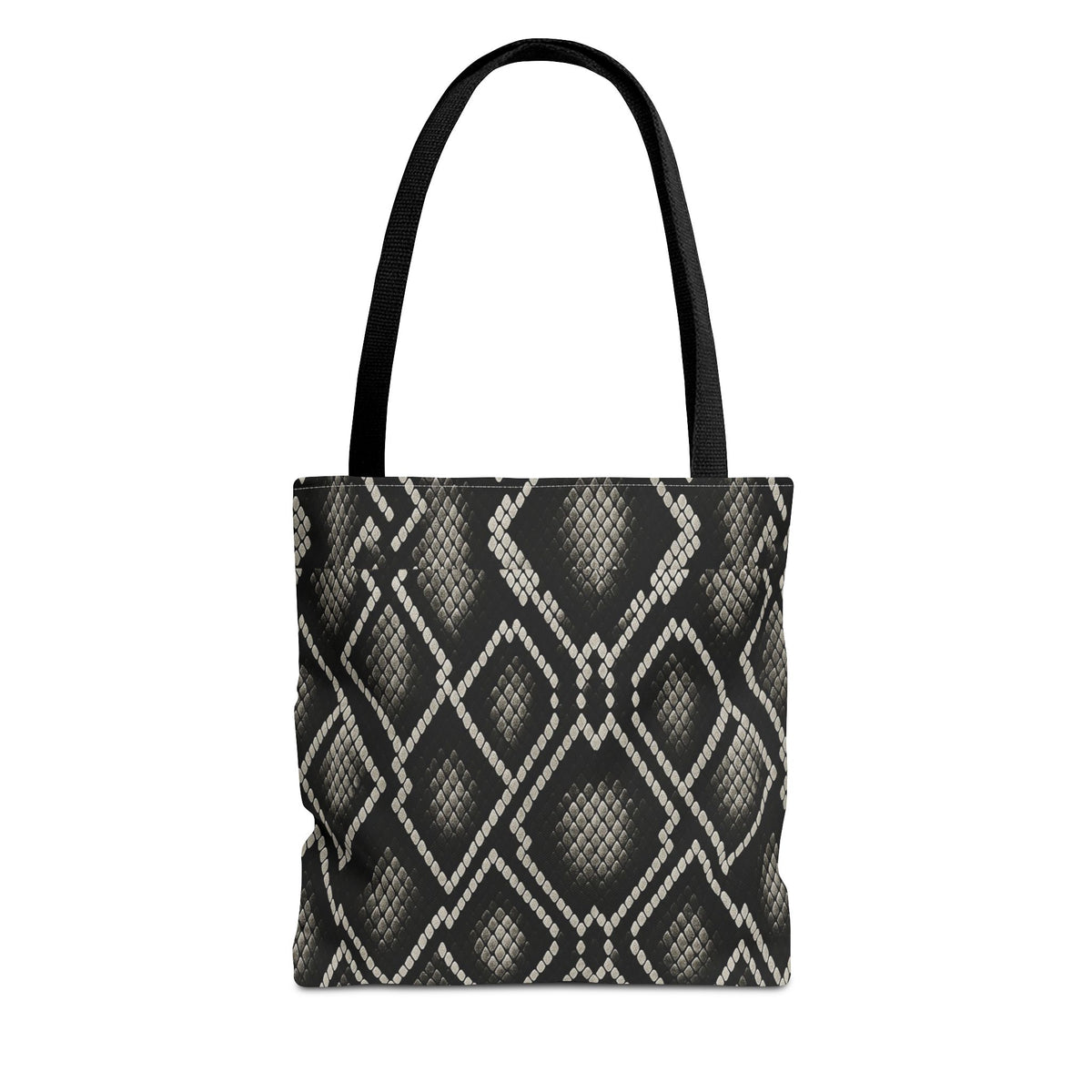 Black Snake Skin Pattern Tote Bag | All-Over Print Fashion Accessory