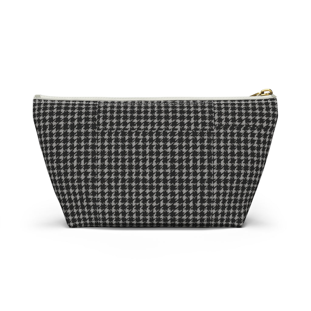 Gray Houndstooth Accessory Pouch