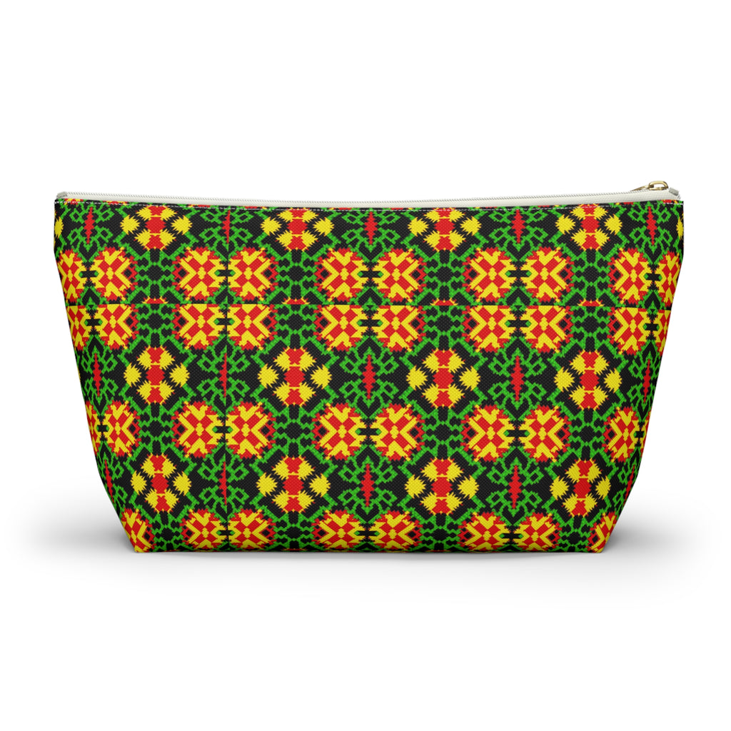 Geometric Kaleidoscope Accessory Pouch | T-Bottom Zipper Pouch