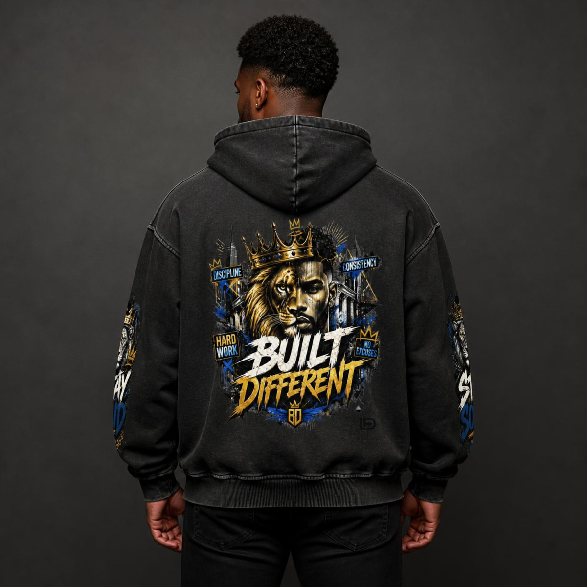 Build Different Snow Washed Loose Cotton Hoodie