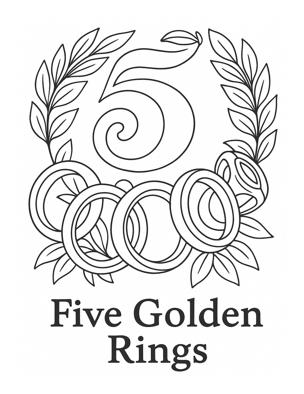 12 Days of Christmas Coloring Book, Holiday Activity (Digital Download)